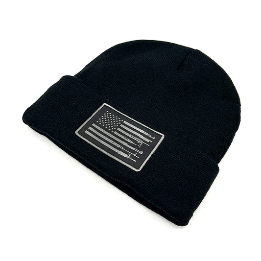 Firearm Flag Beanie Woven Patch Beanie