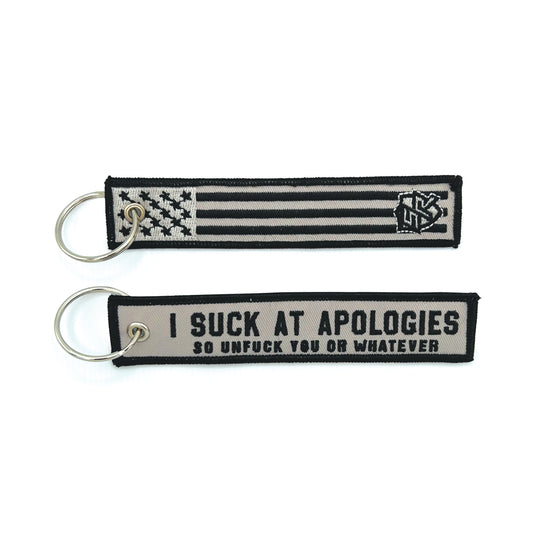 I Suck at Apologies Jet Tag Keychain