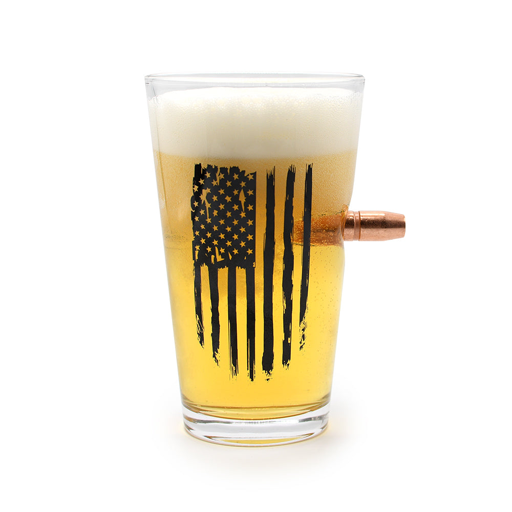 Black Tattered Flag - Pint Glass